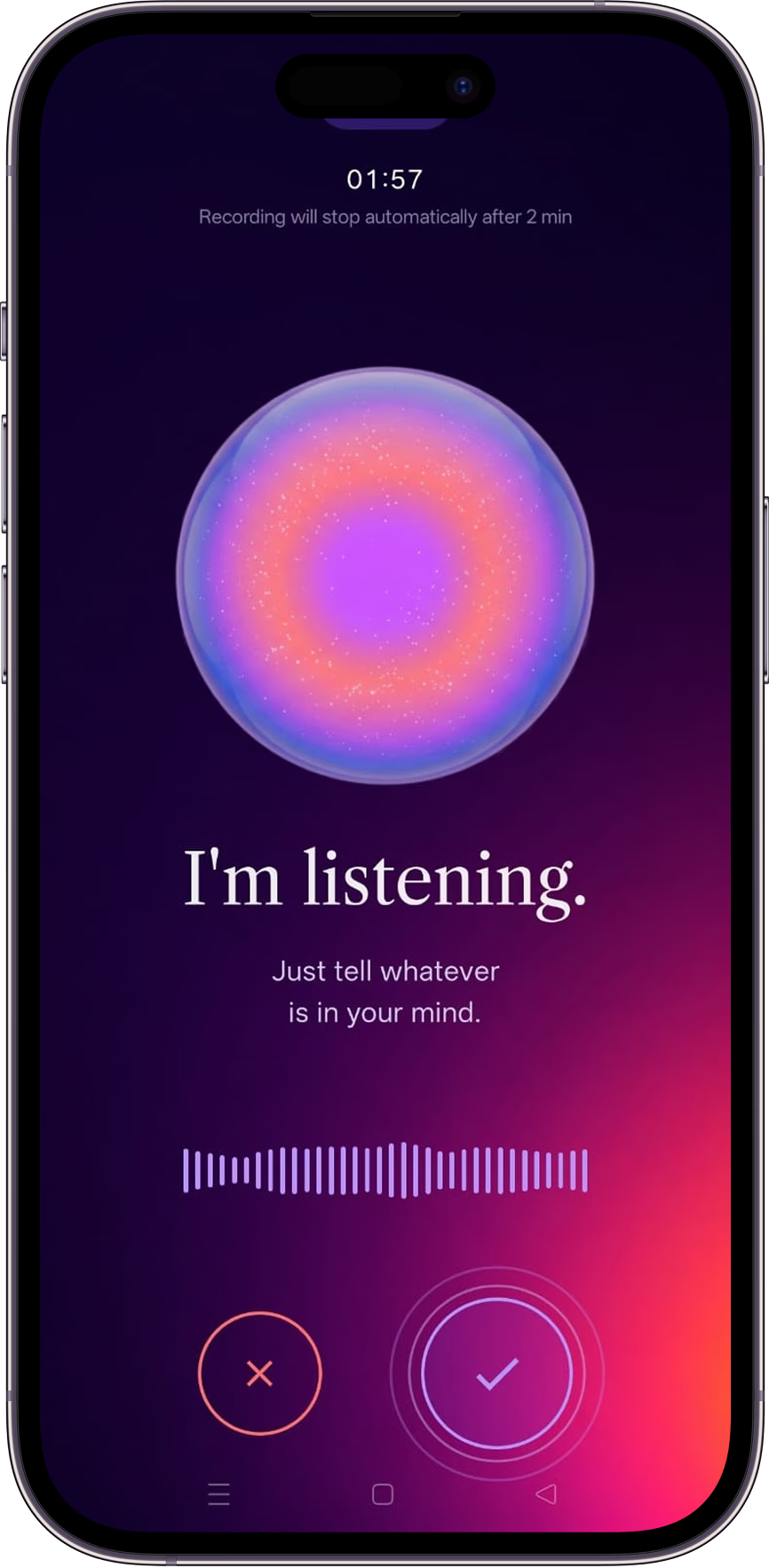 NextYou voice check-in screen